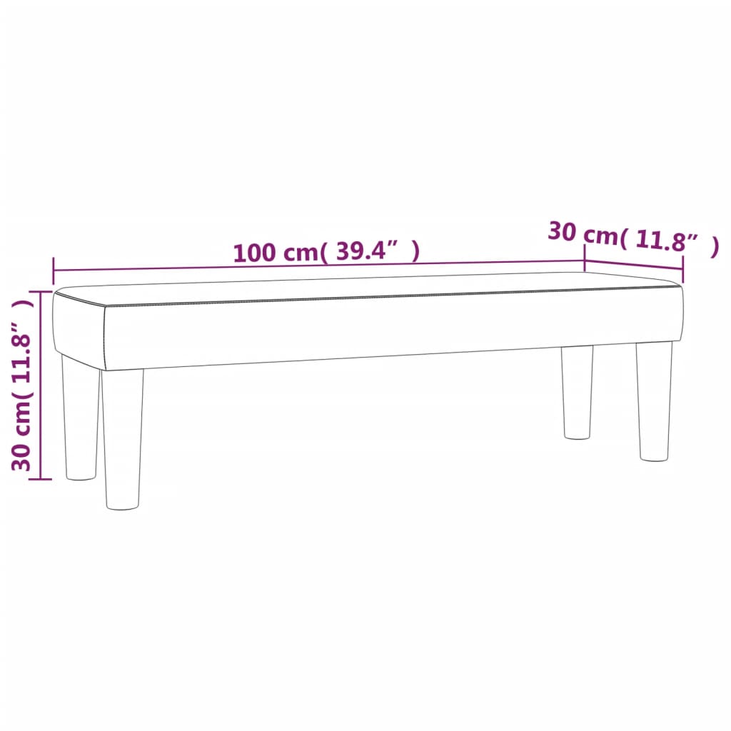 Klop temno rjava 100x30x30 cm blago