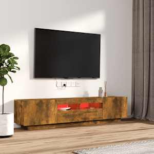 2dílný set TV skříněk s LED světly kouřový dub kompozitní dřevo - obrázek 3