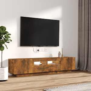 2dílný set TV skříněk s LED světly kouřový dub kompozitní dřevo - obrázek 5