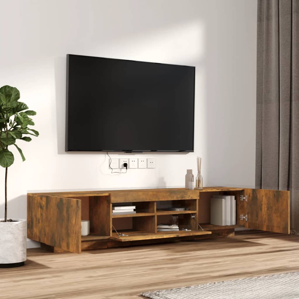 Ensemble de meubles TV avec lumières LED 2 pcs Chêne fumé | meublestv.fr 7
