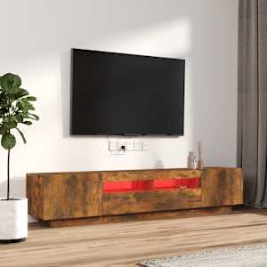 2dílný set TV skříněk s LED světly kouřový dub kompozitní dřevo - obrázek 3