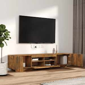 2dílný set TV skříněk s LED světly kouřový dub kompozitní dřevo - obrázek 6
