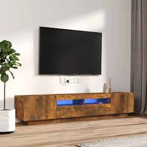 2dílný set TV skříněk s LED světly kouřový dub kompozitní dřevo - obrázek 1