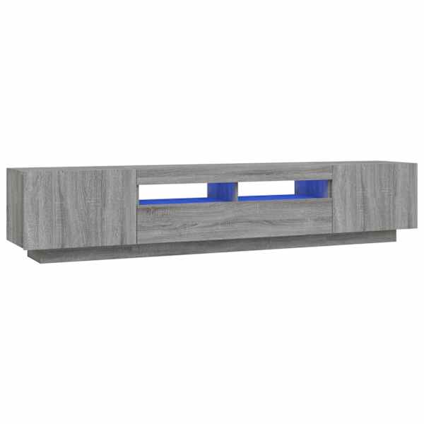 vidaXL 2-osaline telerikapikomplekt, LED, hall Sonoma tamm, tehispuit
