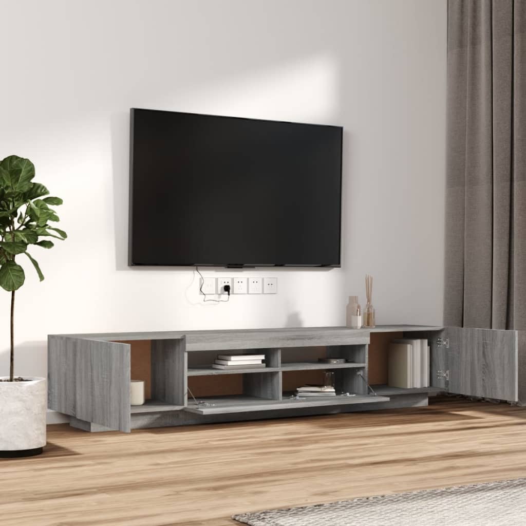 Ensemble de meubles TV avec lumières LED 2 pcs Sonoma gris | meublestv.fr 7