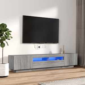 2dílný set TV skříněk s LED světly šedý sonoma kompozitní dřevo - obrázek 1