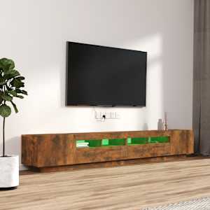 3dílný set TV skříněk s LED světly kouřový dub kompozitní dřevo - obrázek 4