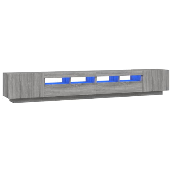 vidaXL 3-osaline telerikapikomplekt, LED, hall Sonoma tamm, tehispuit