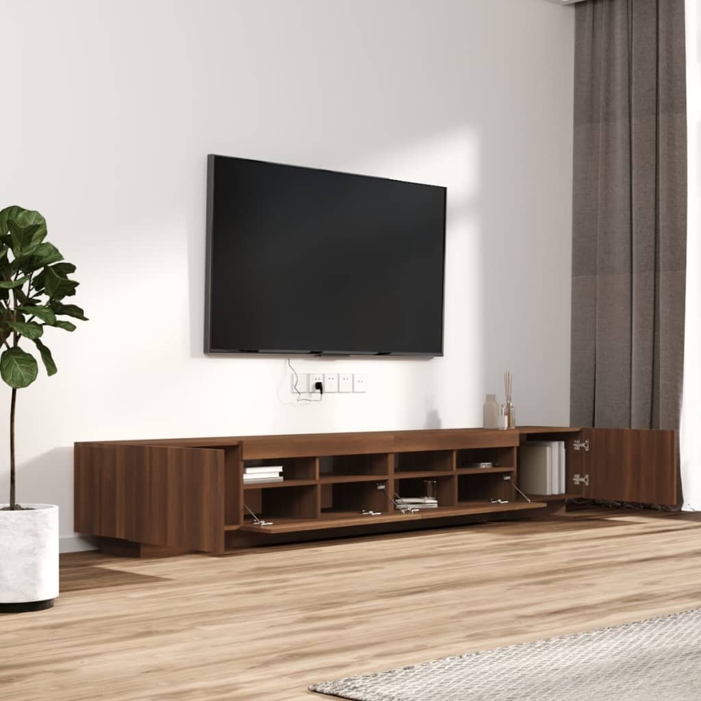 Ensemble de meubles TV avec lumières LED 3 pcs Chêne marron | meublestv.fr 7