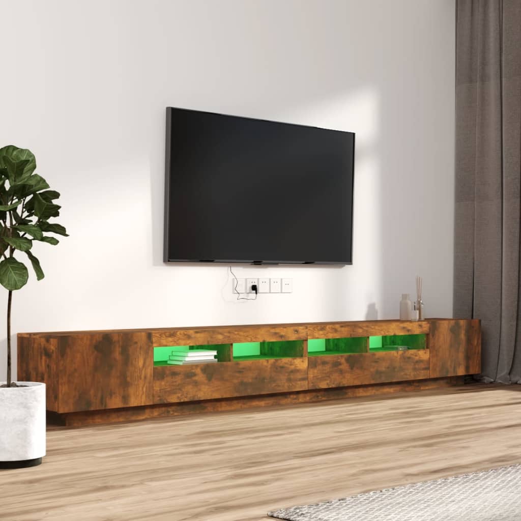 Ensemble de meubles TV avec lumières LED 3 pcs Chêne fumé | meublestv.fr 5