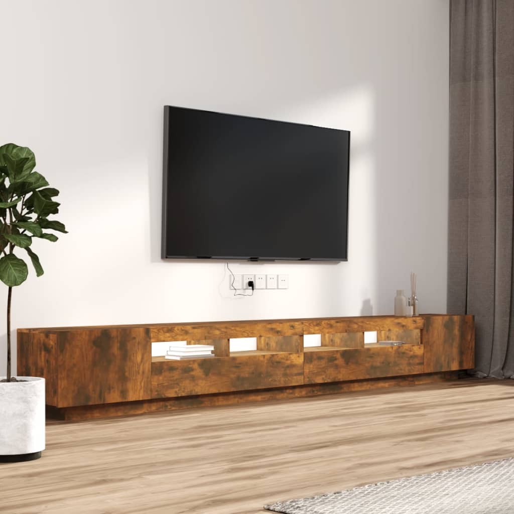 Ensemble de meubles TV avec lumières LED 3 pcs Chêne fumé | meublestv.fr 6
