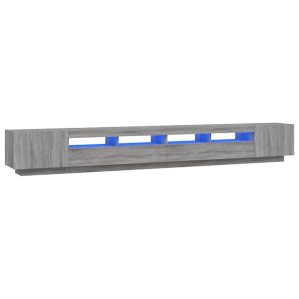 vidaXL 3-osaline telerikapikomplekt, LED, hall Sonoma tamm, tehispuit