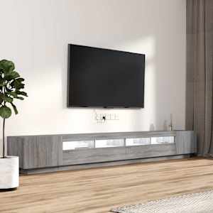 3dílný set TV skříněk s LED světly šedý sonoma kompozitní dřevo - obrázek 5