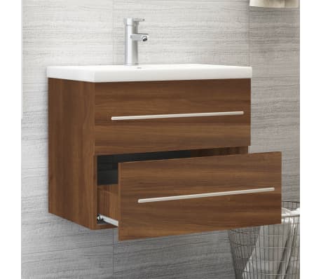 vidaXL f&uuml;st&ouml;s t&ouml;lgy sz&iacute;nű szerelt fa mosd&oacute;szekr&eacute;ny be&eacute;p&iacute;tett mosd&oacute;val