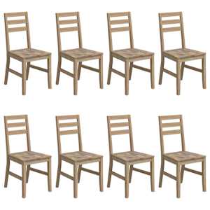 vidaXL Chaises &agrave; manger lot de 8 Bois d'acacia massif