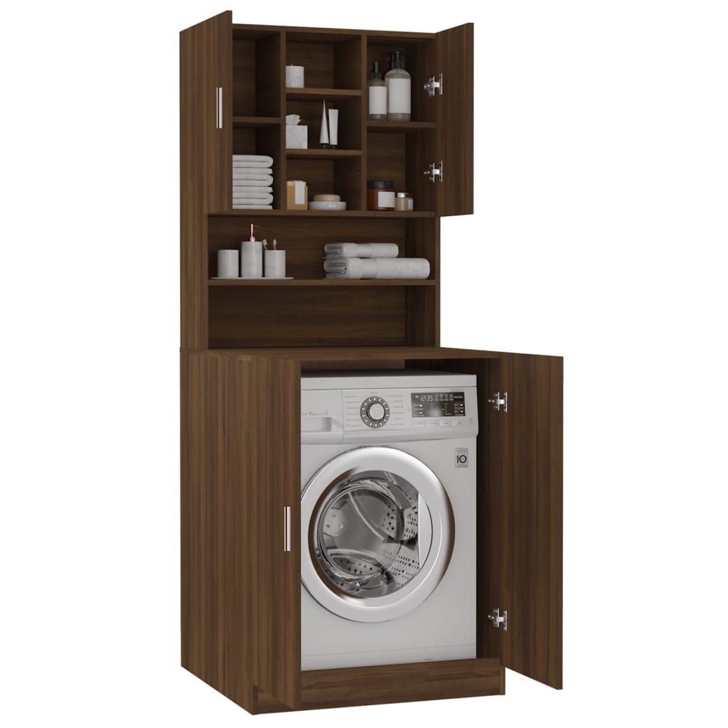 Como - meuble pour machine à laver - 64x183x30cm - rangement espace  buanderie lave linge salle de bains - style moderne - blanc - Conforama