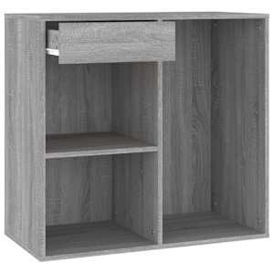 LED toaletní stolek se skříňkami šedý sonoma kompozitní dřevo - obrázek 9