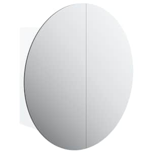 Koupelnová skříňka s kulatým zrcadlem a LED bílá 40x40x17,5 cm - obrázek 2
