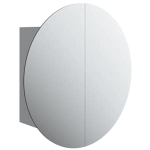 Koupelnová skříňka s kulatým zrcadlem a LED šedá 47x47x17,5 cm - obrázek 2