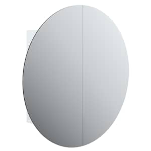 Koupelnová skříňka s kulatým zrcadlem a LED bílá 54x54x17,5 cm - obrázek 2