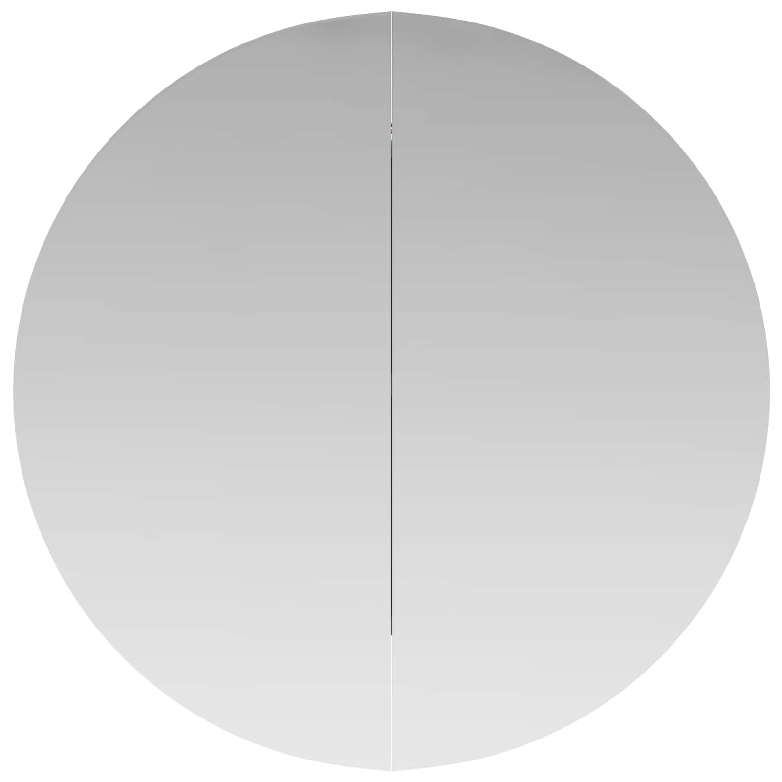 Badkamerkast met ronde spiegel en LED 54 x 54 x 17,5 cm eiken - Afbeelding 7