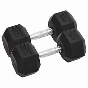 vidaXL hantlid 2 tk, 10 kg, t&auml;ismetallist
