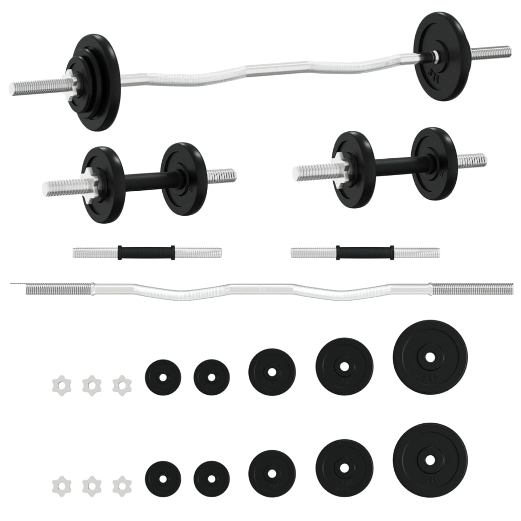 vidaXL Halterset 30 kg gietijzer