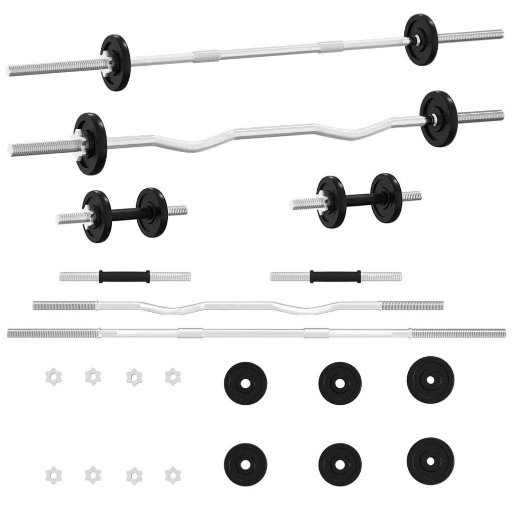 Langhantel und Kurzhantel Set 30 kg Gusseisen