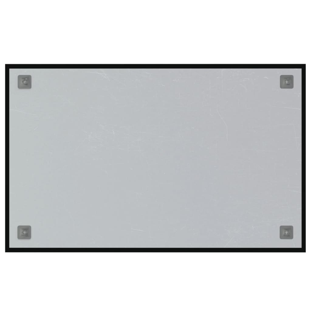 Magneetbord voor aan de wand 80x50 cm gehard glas zwart