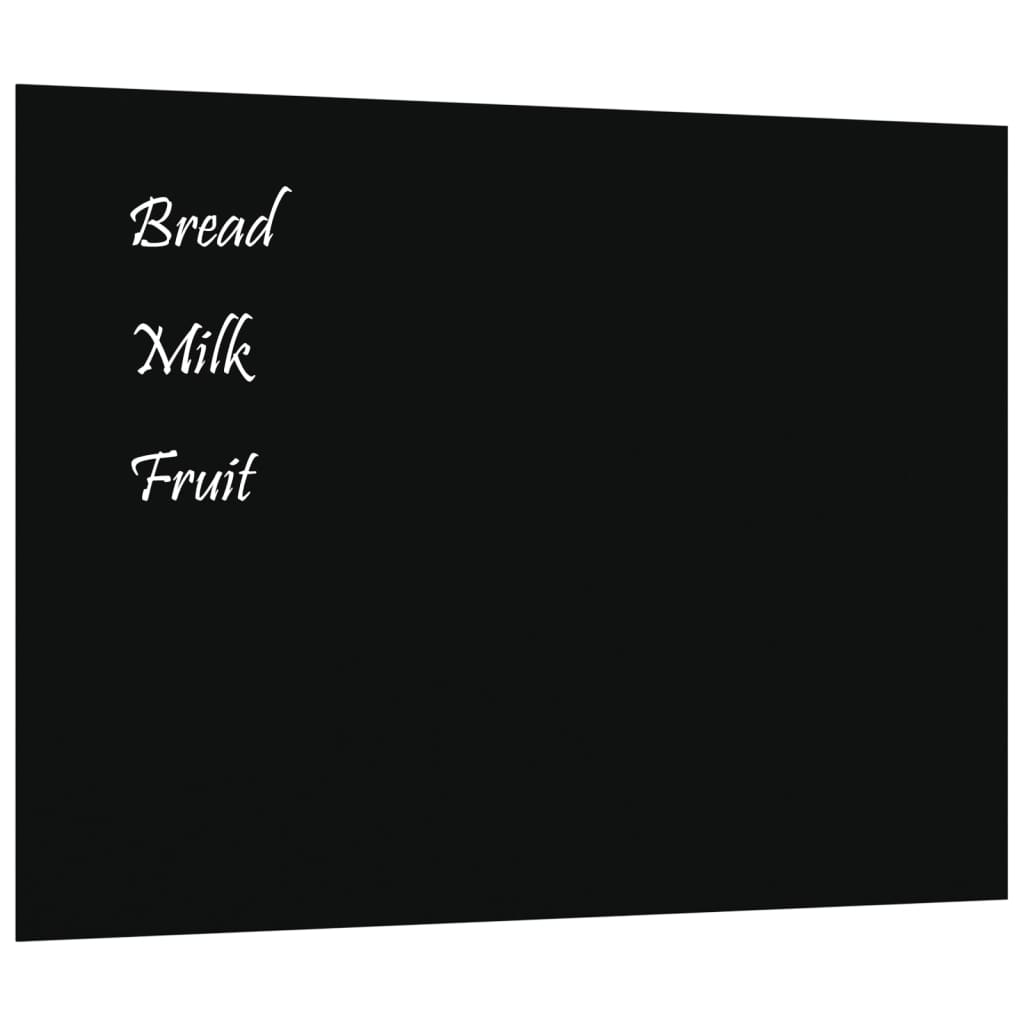 Image of vidaXL Wall-mounted Magnetic Board Black 80x60 cm Tempered Glass