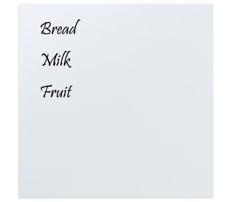 vidaXL Wall-mounted Magnetic Board White 40x40 cm Tempered Glass