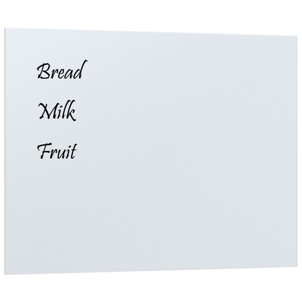 Image of vidaXL Wall-mounted Magnetic Board White 80x60 cm Tempered Glass