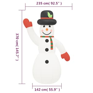 Nafukovací sněhulák s LED diodami 370 cm - obrázek 12