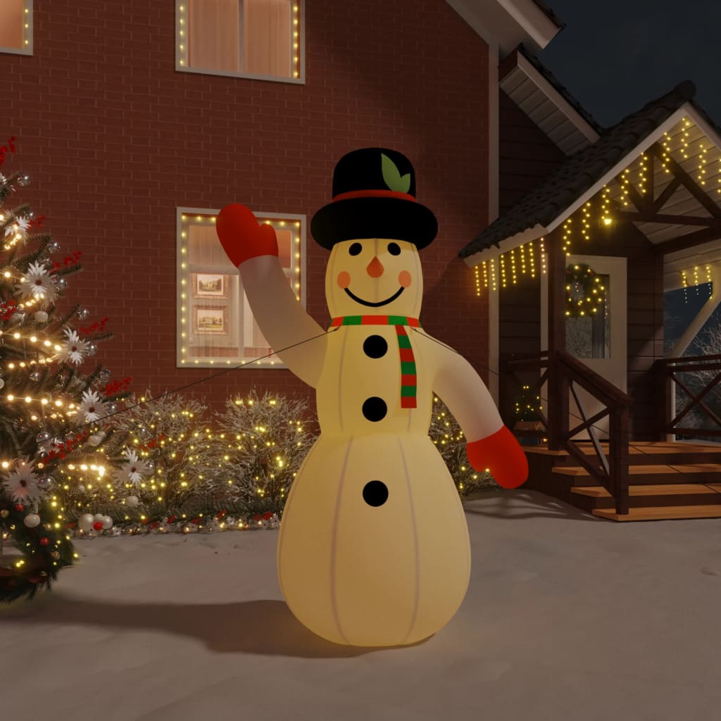 vida XL Aufblasbarer Schneemann mit LEDs 370 cm