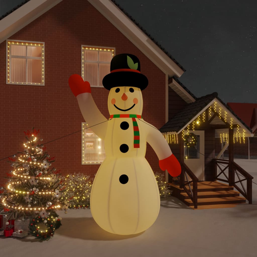 vidaXL Bonhomme de neige gonflable avec LED 455 cm