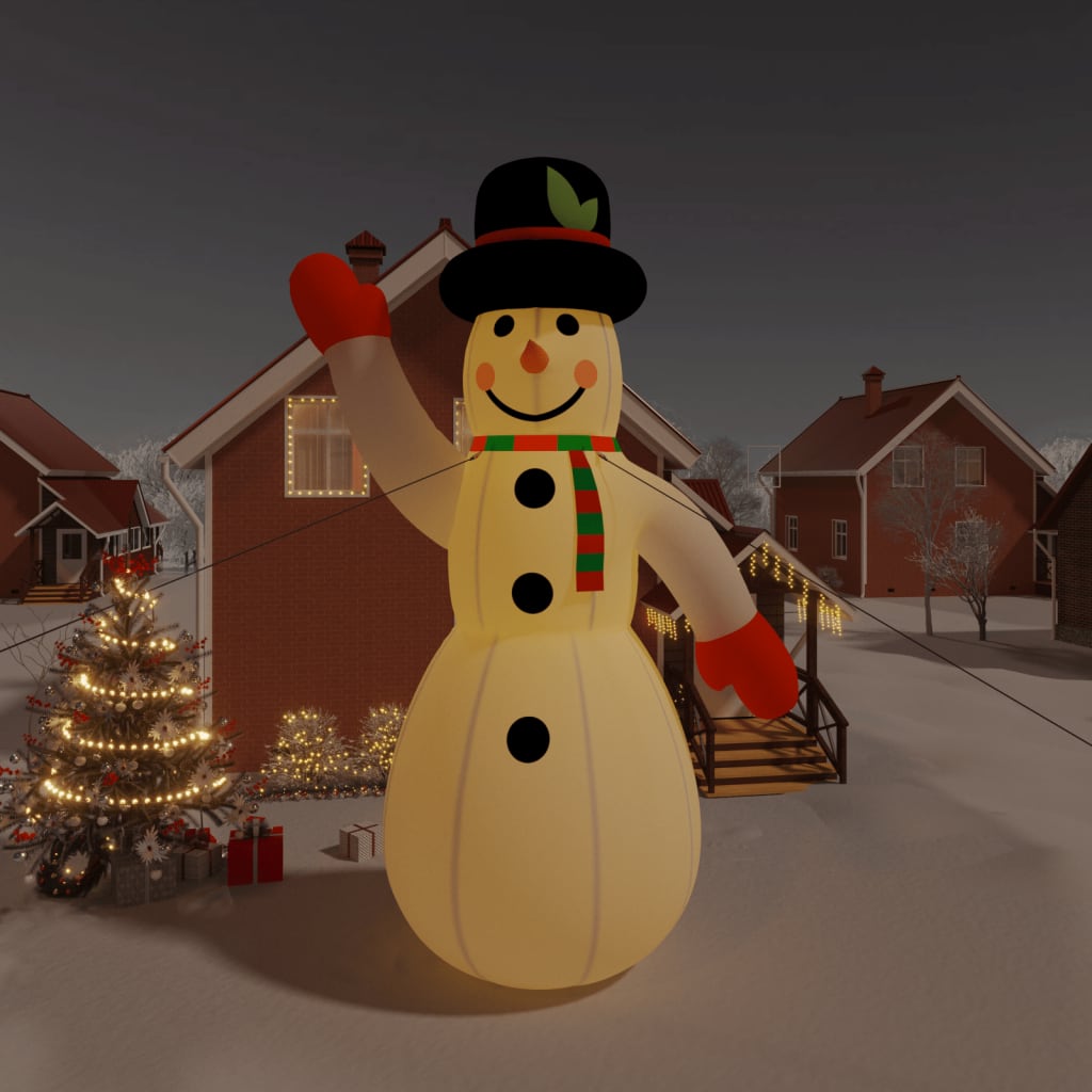 vidaXL Aufblasbarer Schneemann mit LEDs 805 cm