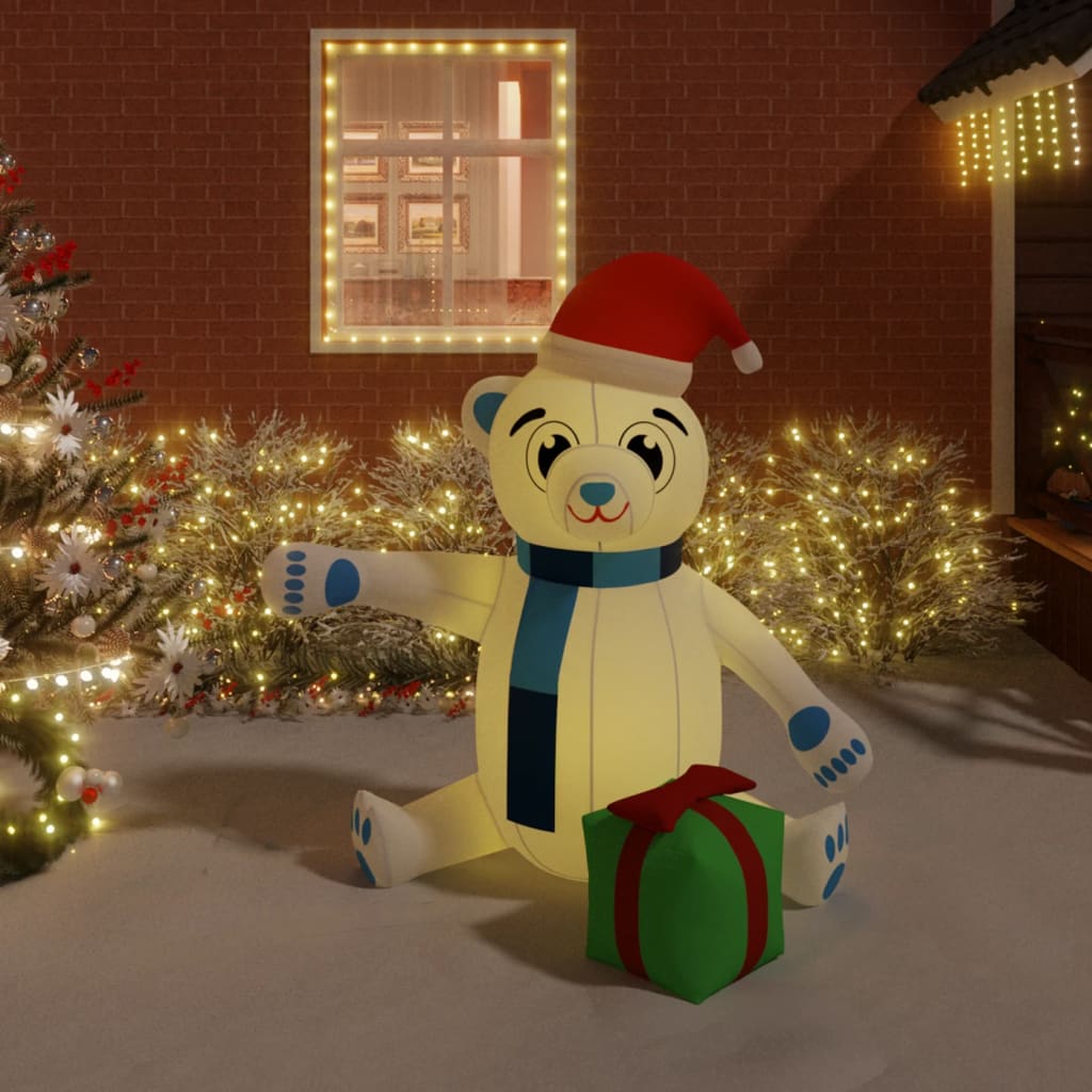 vidaXL Ursuleț gonflabil de Crăciun cu LED, 180 cm