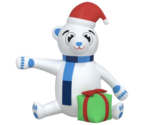 vidaXL Надуваемо коледно мече с LED 240 см