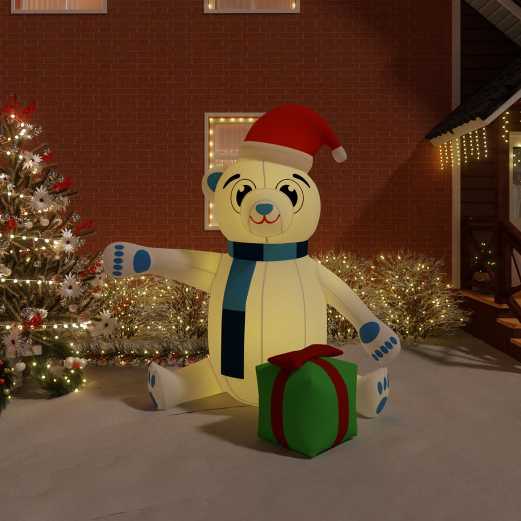 vidaXL Ursuleț gonflabil de Crăciun cu LED, 240 cm