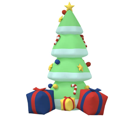 vidaXL Oppblåsbart juletre med lysdioder 240 cm