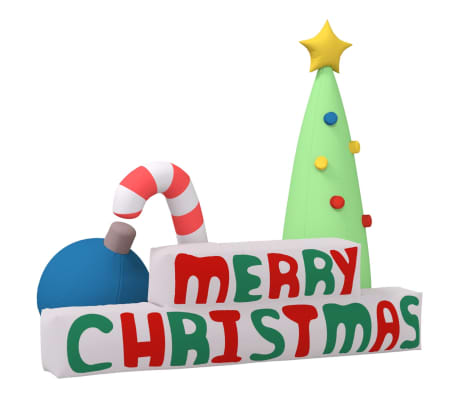 vidaXL Decoratie "Merry Christmas" met LED's opblaasbaar 197 cm