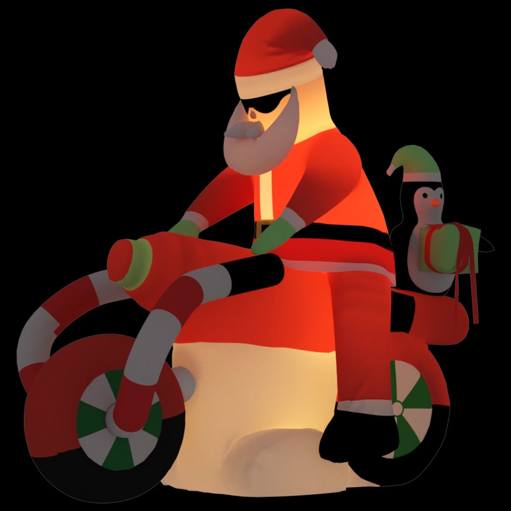 

vidaXL Christmas Inflatable Santa on Motorcycle LED 62.2"