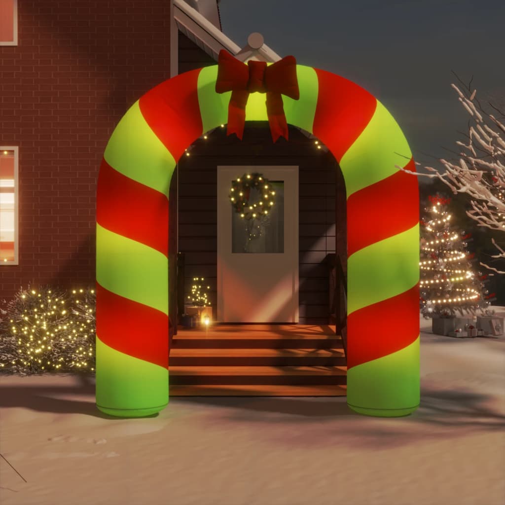 vidaXL Arcadă de poartă gonflabilă cu LED-uri de Crăciun, 270 cm