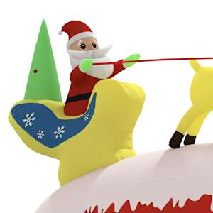 Vánoční nafukovací Santa a sobi s LED diodami 145 cm - obrázek 5