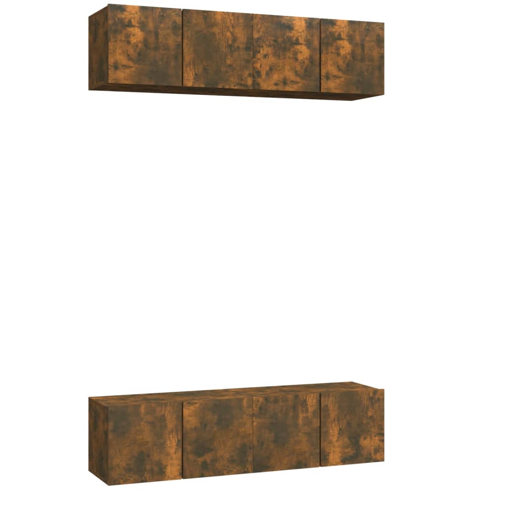 vidaXL Nástěnné TV skříňky 4 ks kouřový dub 60 x 30 x 30 cm kompozit