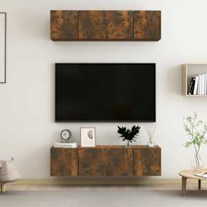 Nástěnné TV skříňky 4 ks kouřový dub 60 x 30 x 30 cm kompozit - obrázek 1