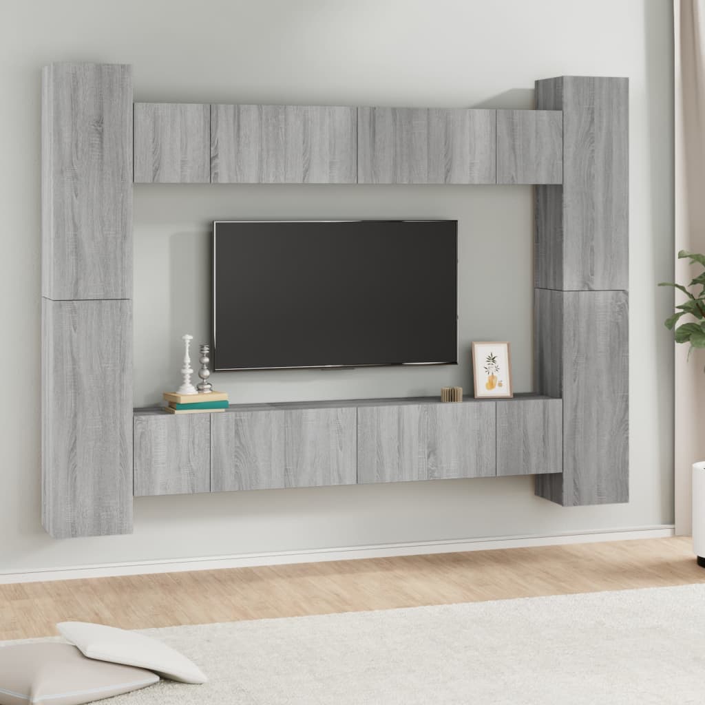 vidaXL 10dílný set TV skříněk šedý sonoma kompozitní dřevo