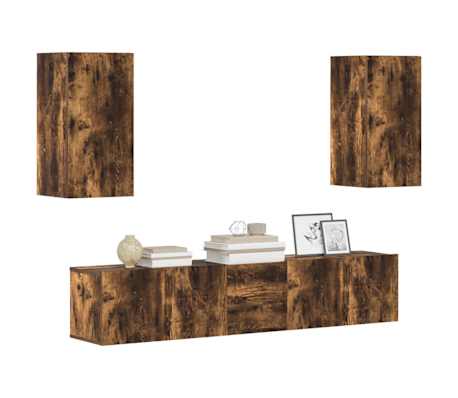 vidaXL 5-częściowy zestaw szafek telewizyjnych, przydymiony dąb