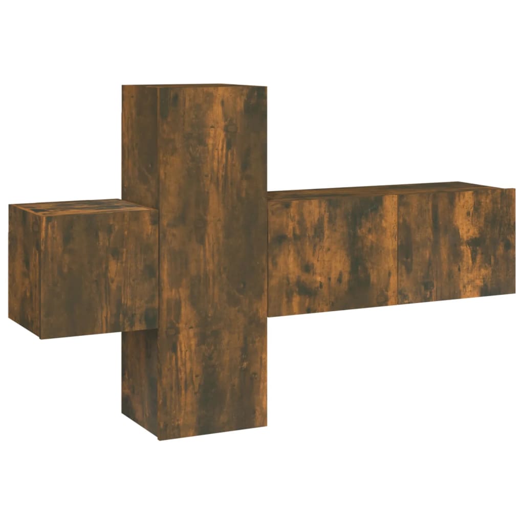 Thumbnail - vidaXL 3-tlg. TV-Schrank-Set Räuchereiche Holzwerkstoff