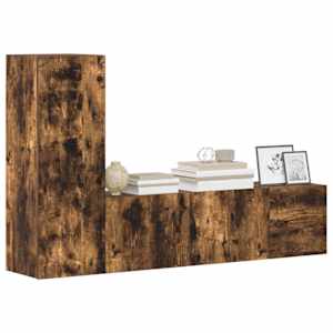 vidaXL 3-osaline telerikappide komplekt, suitsutatud tamm, tehispuit